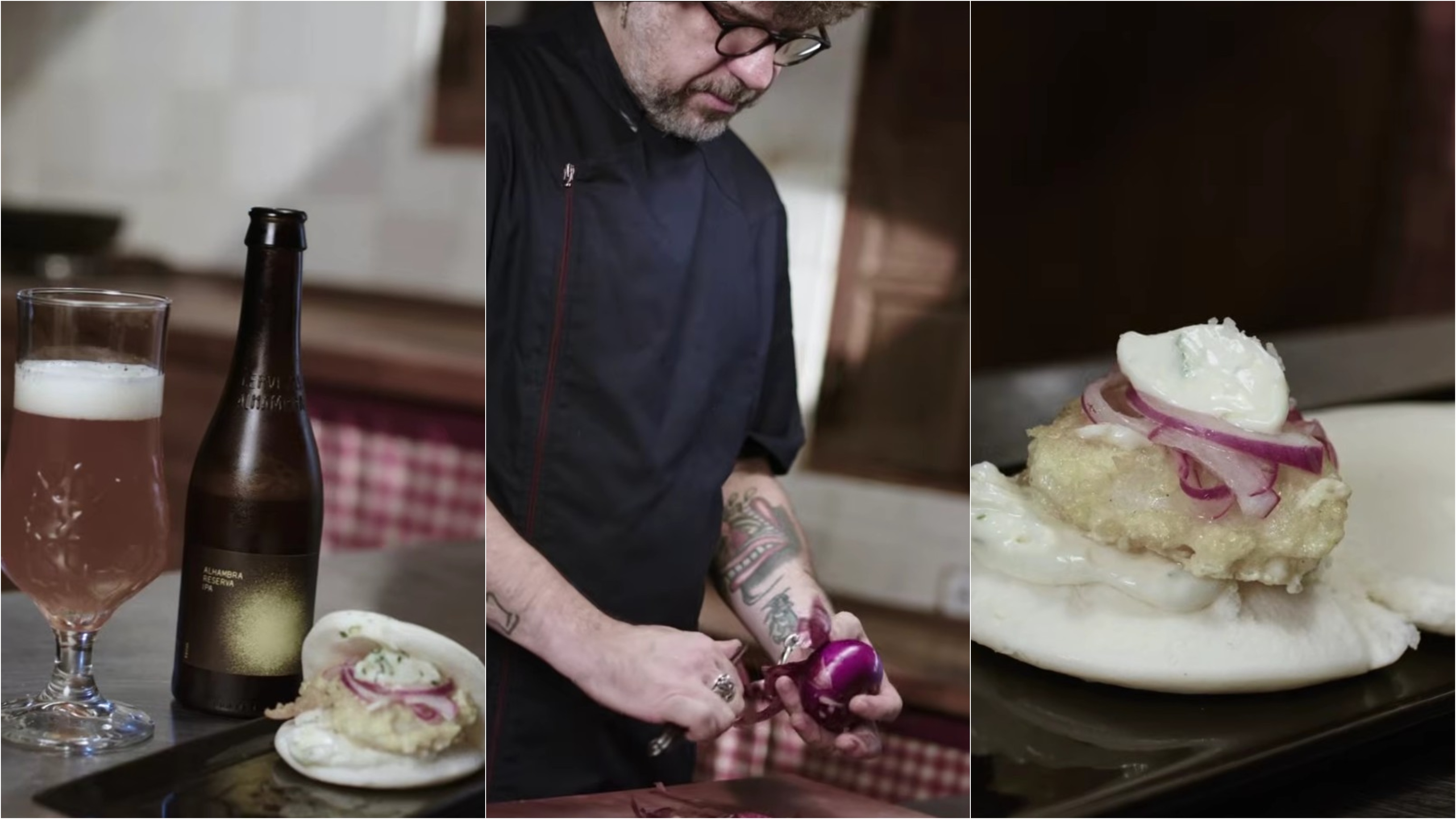 Pan bao de bacalao frito, mayonesa de wasabi y cebolla morada encurtida: la receta de Micue